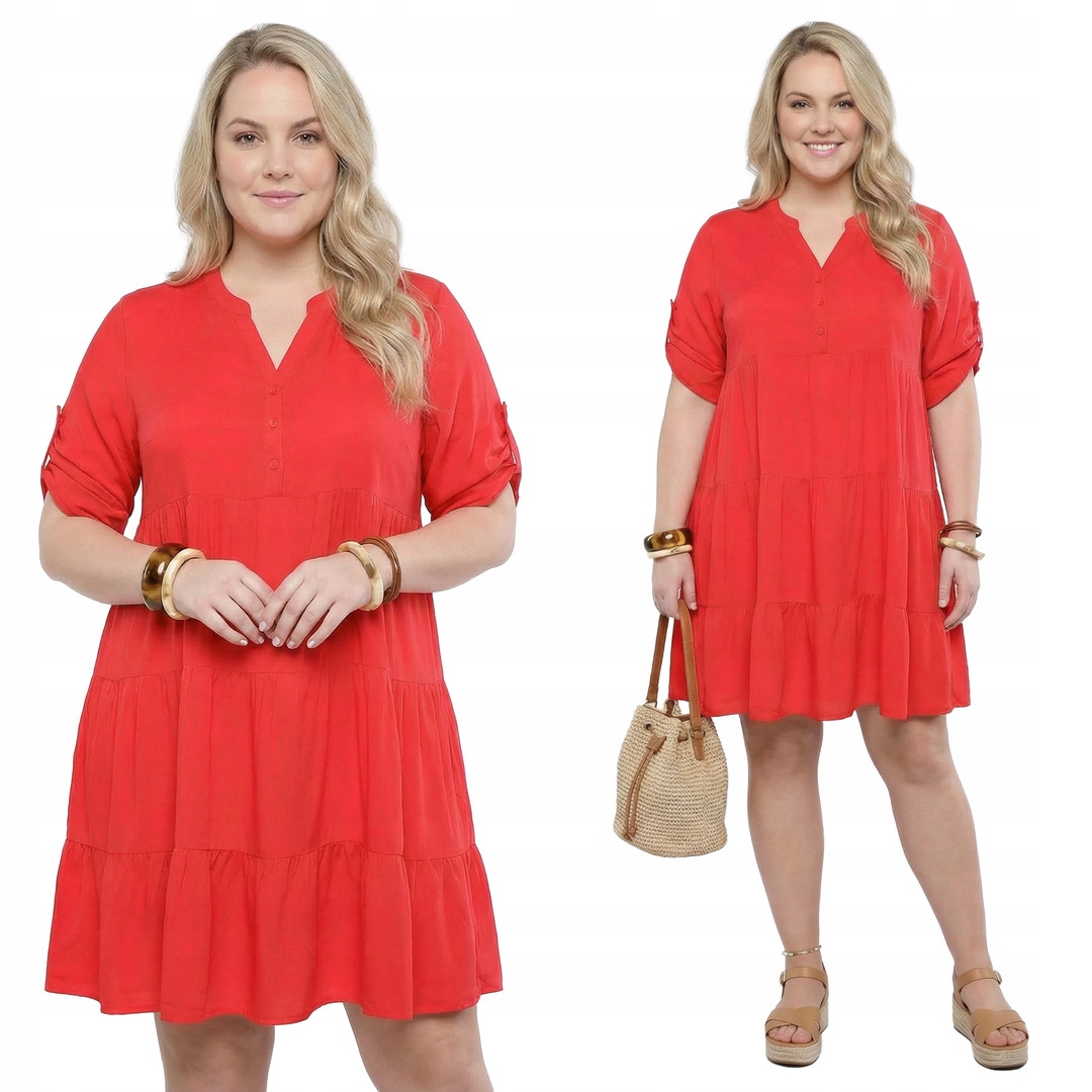 Červená šaty plus velikost 54