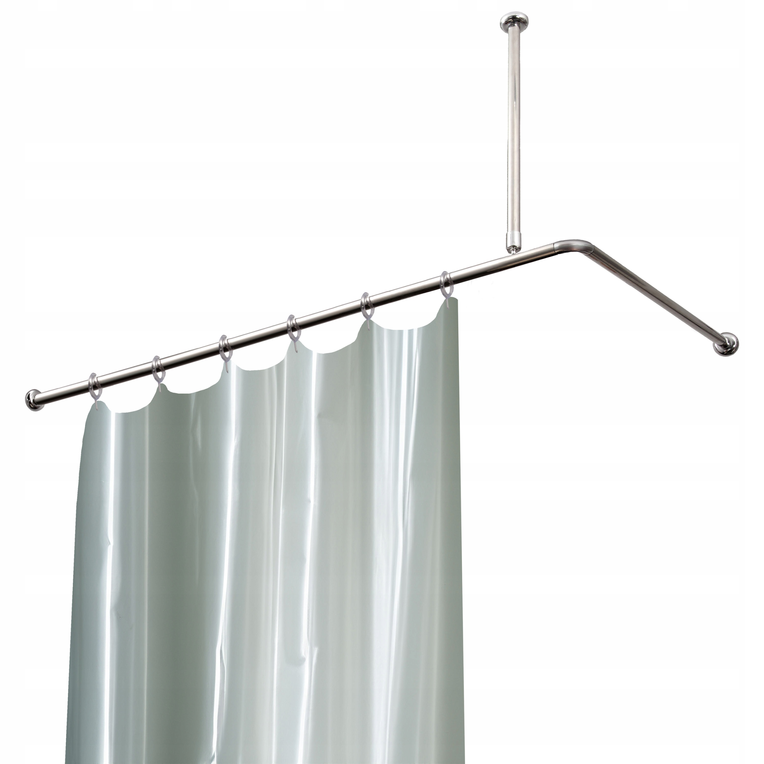 Tyč Na Sprchový Závěs 80x175 úhlová, rohová, stříbrná, univerzální