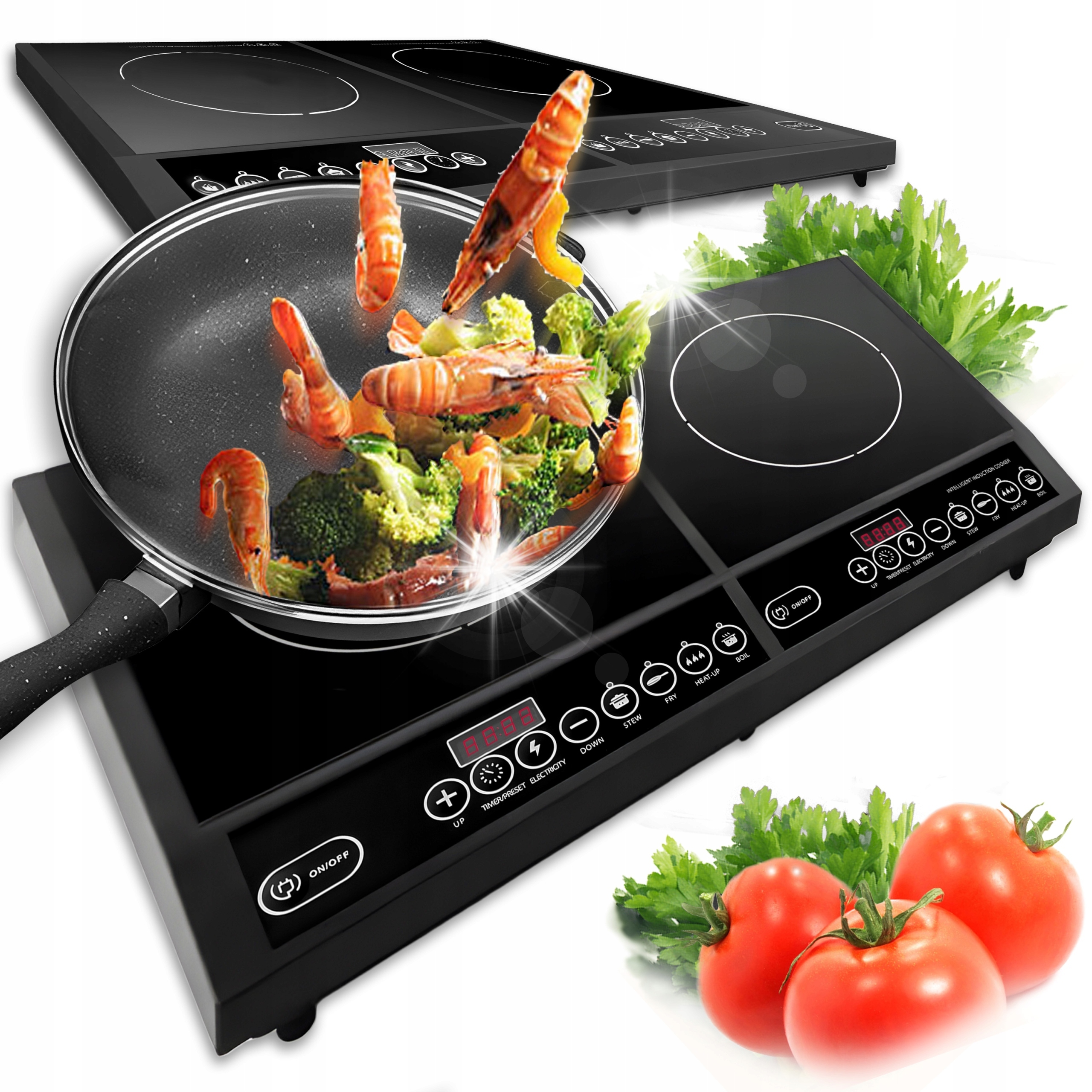 Kuchenka Indukcyjna Dwupalnikowa Płyta Indukcyjna Elektryczna Mocna 4000W