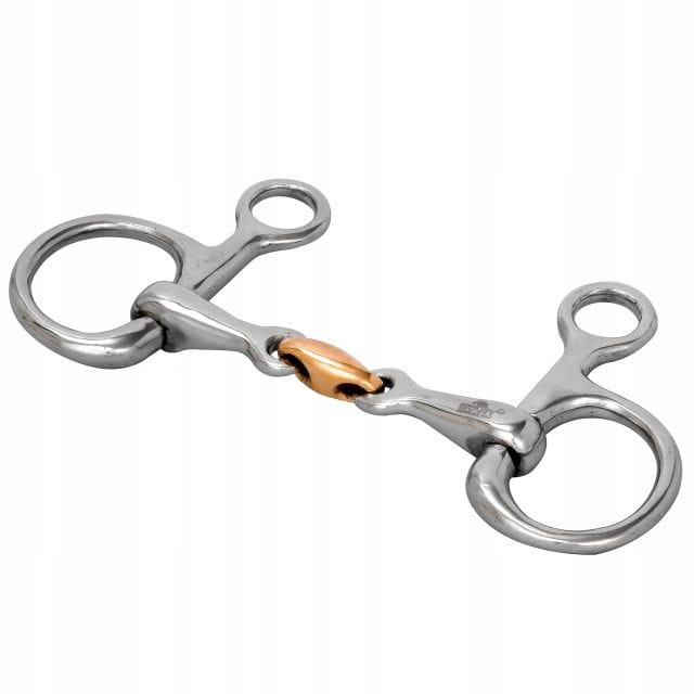 Wędzidło baucher Start anatomiczne podwójnie łamane miedziany łącznik 14,5