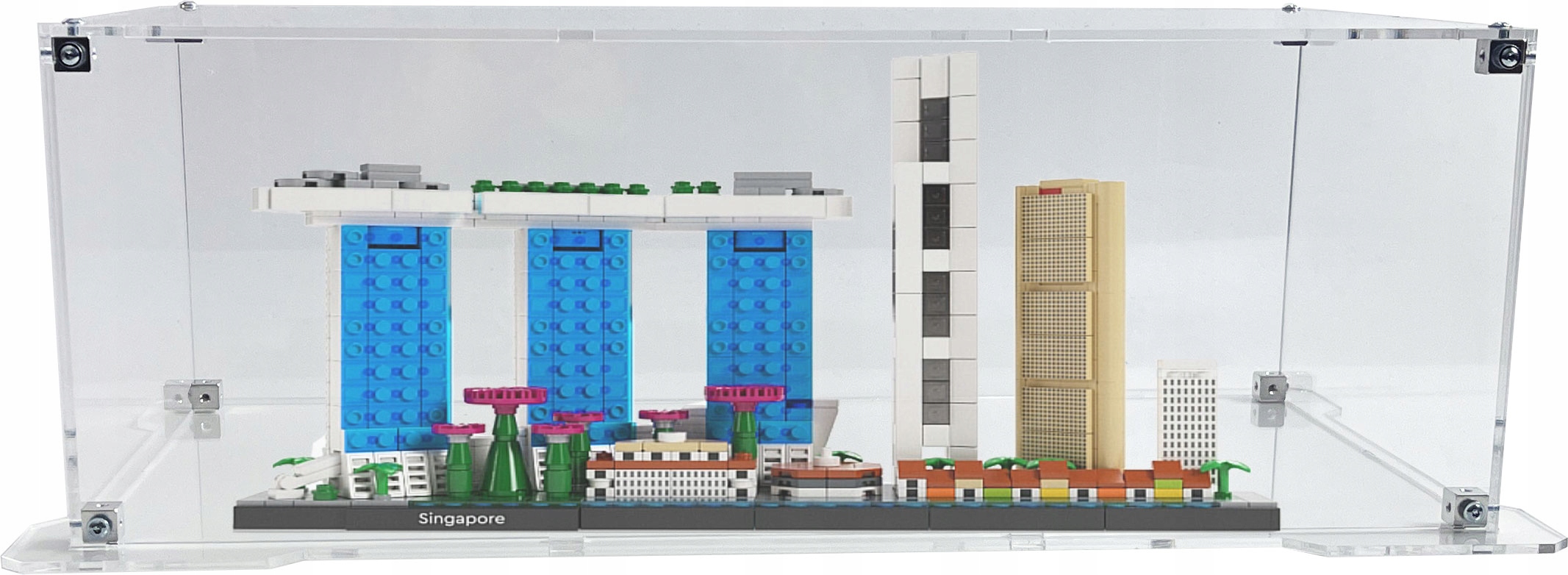 Vitrína s podstavcem Drewlandia pro stavebnici Lego 21057 Architecture Singapur