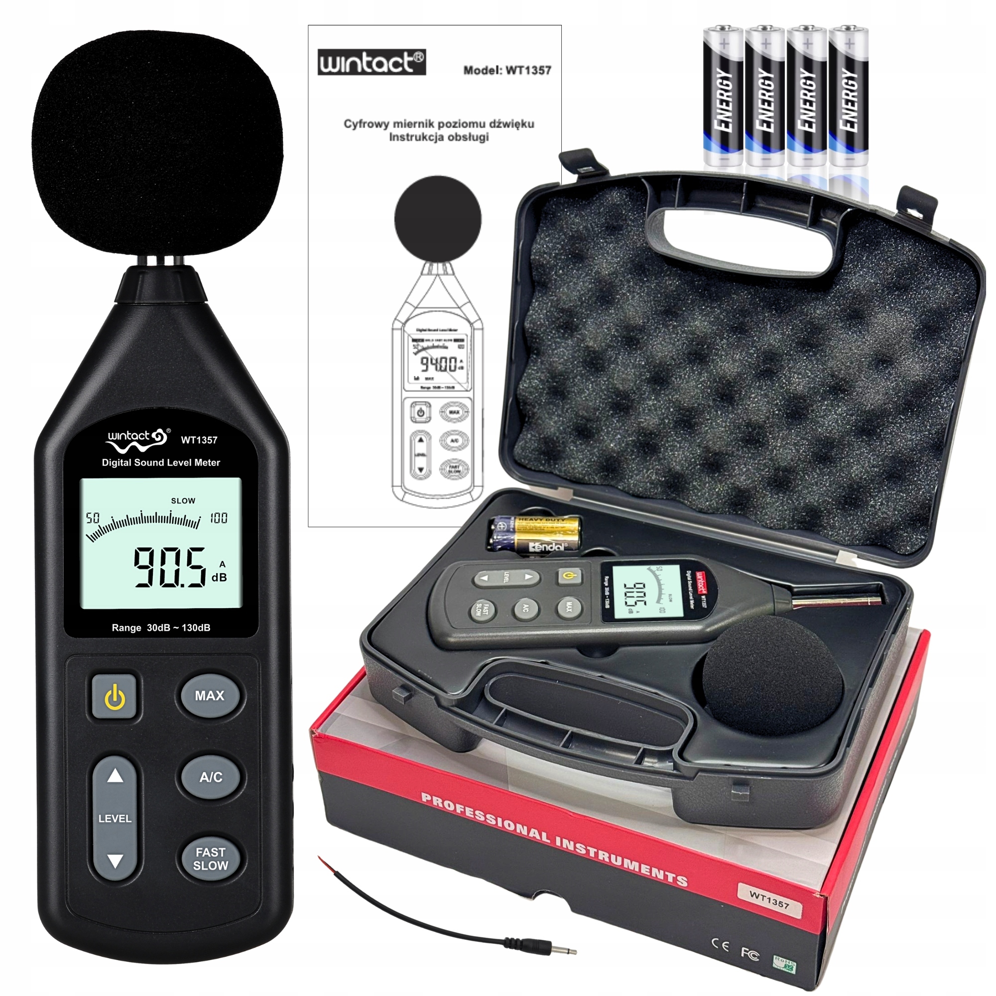 Sonometr Měřič Úrovně Intenzity Zvuku Decibelometr 30dBA-130dBA