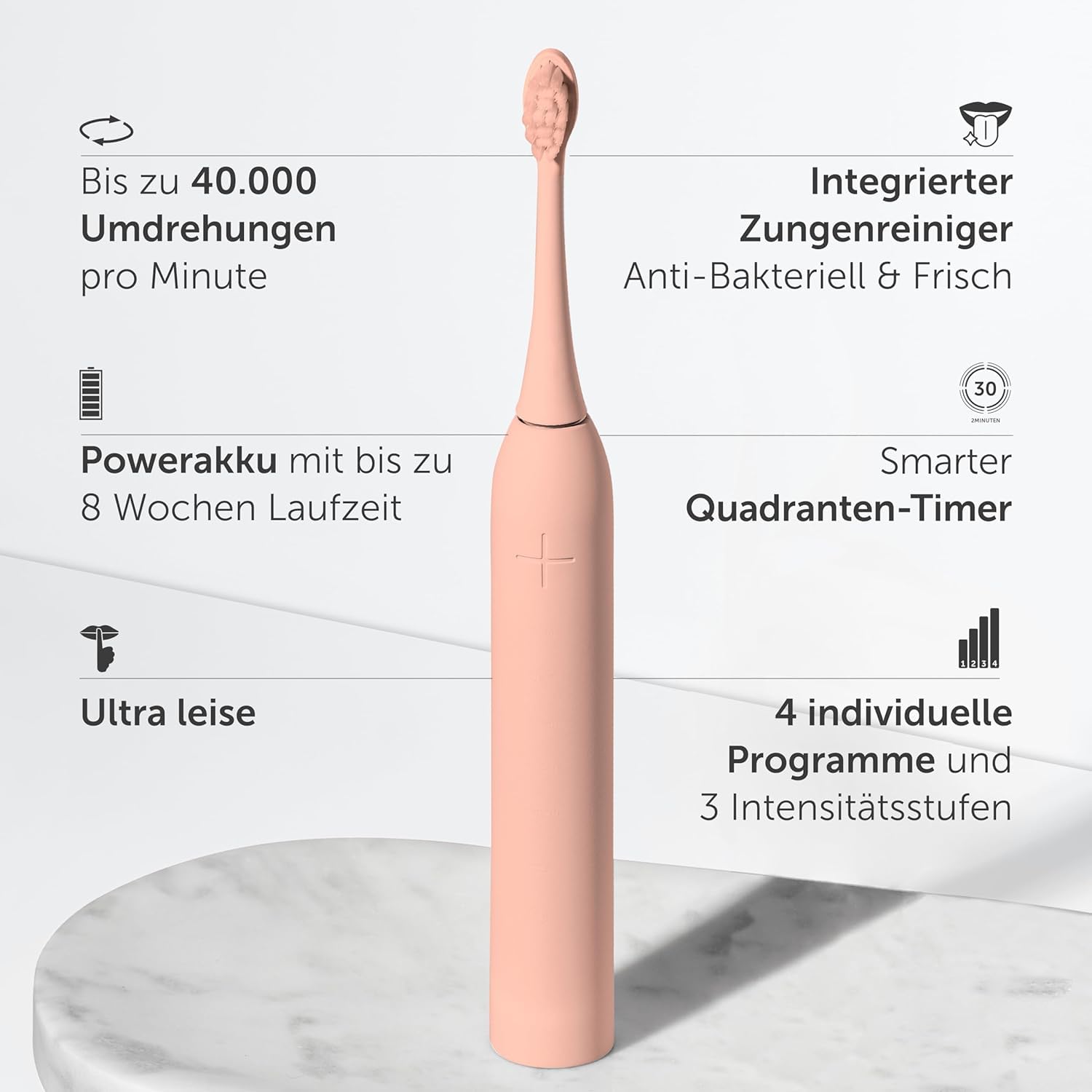 WONDERSMILE Szczoteczka Soniczna Podwójny Zestaw PRO 4 Programy Atomic Rose — miniatura 3