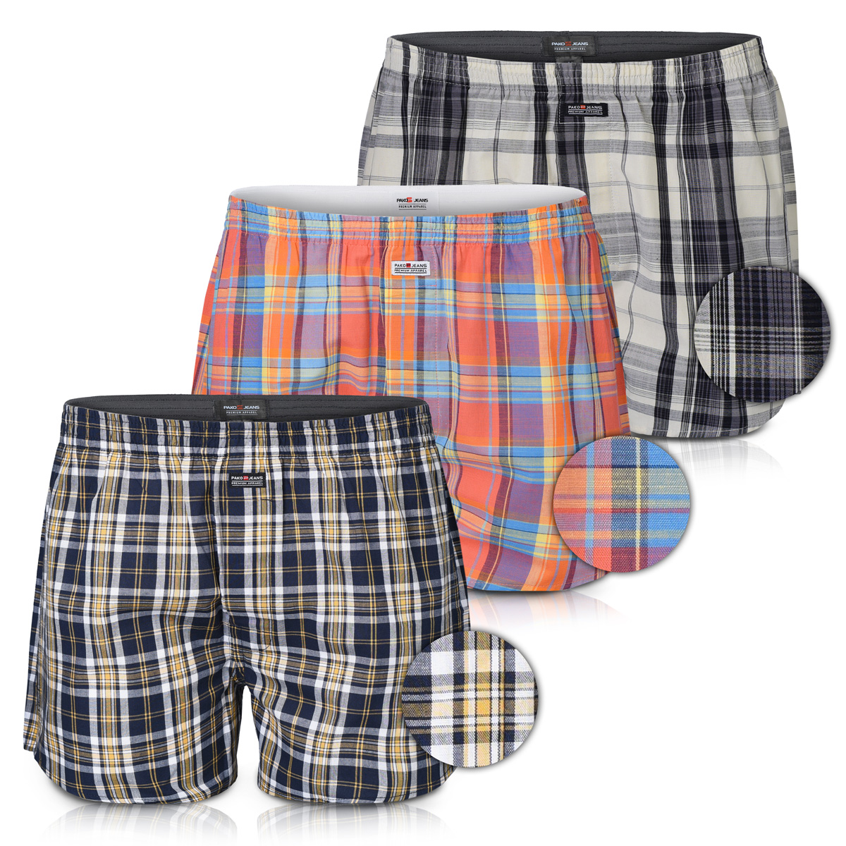 Pánské volné boxerky s rozparkem Pohodlné bavlněné pyžamo 3-balení M