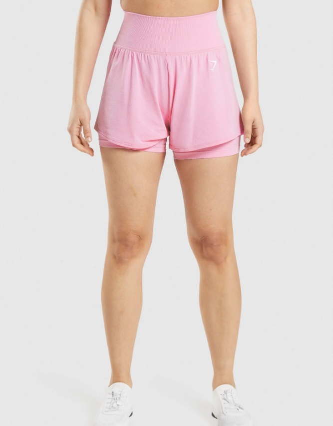 Gymshark Spodenki Sportowe Różowe Z Logo L 0Z7G1_C*