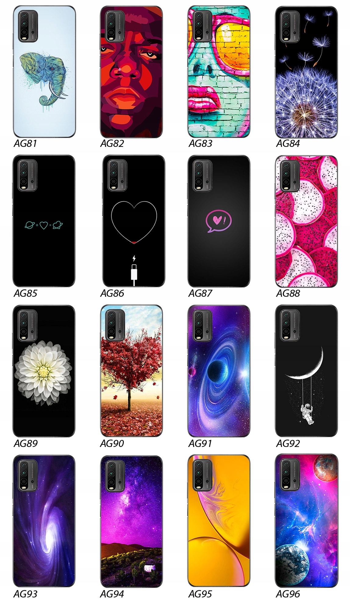 ETUI PLECKI FOTO Case OBUDOWA Pokrowiec WZORY SZKŁO 9H do Xiaomi Redmi 9T Typ plecki