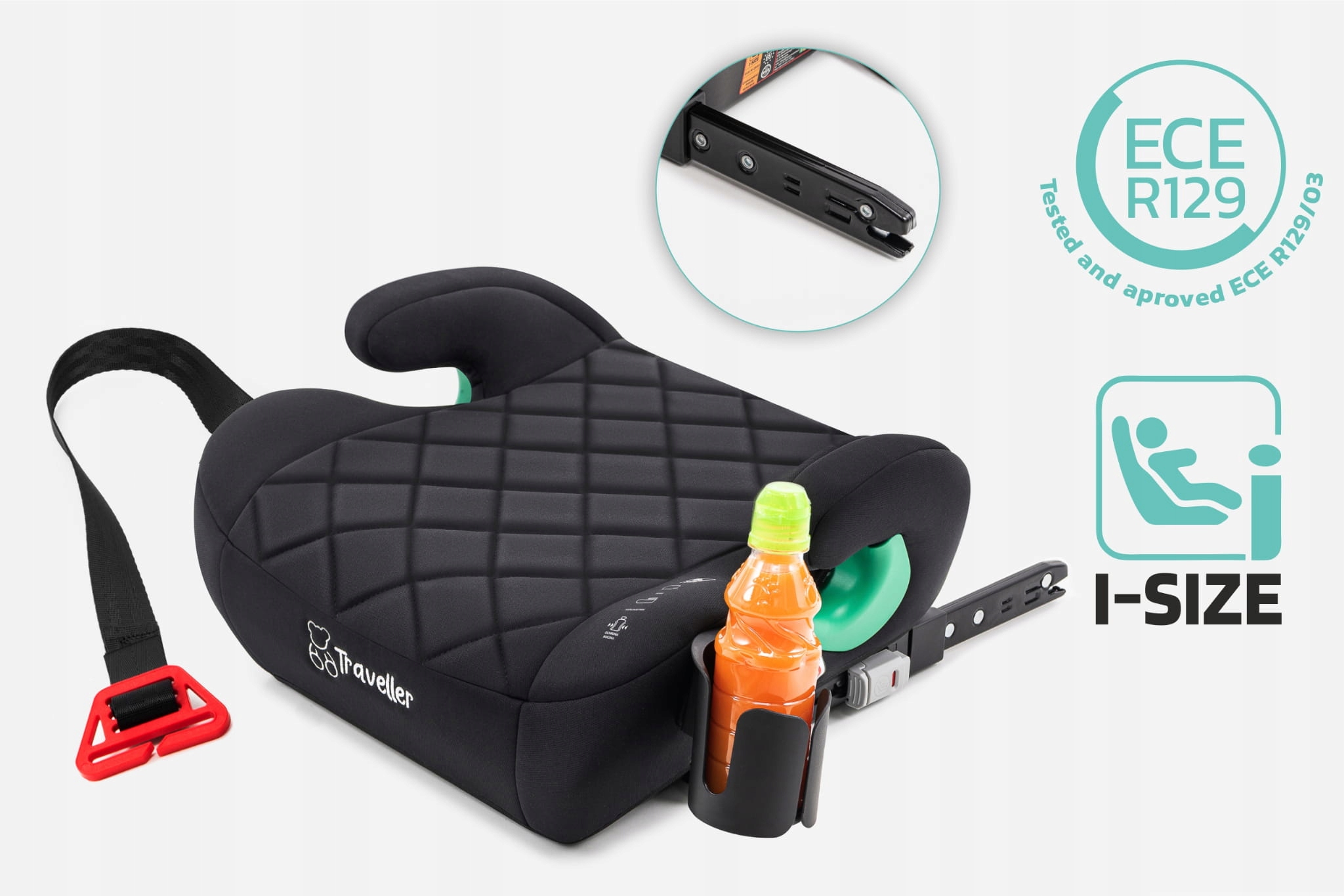 FOTELIK SAMOCHODOWY PODKŁADKA SIEDZISKO ISOFIX CZARNY R129 125-150 CM Rozmiar 15-36 kg