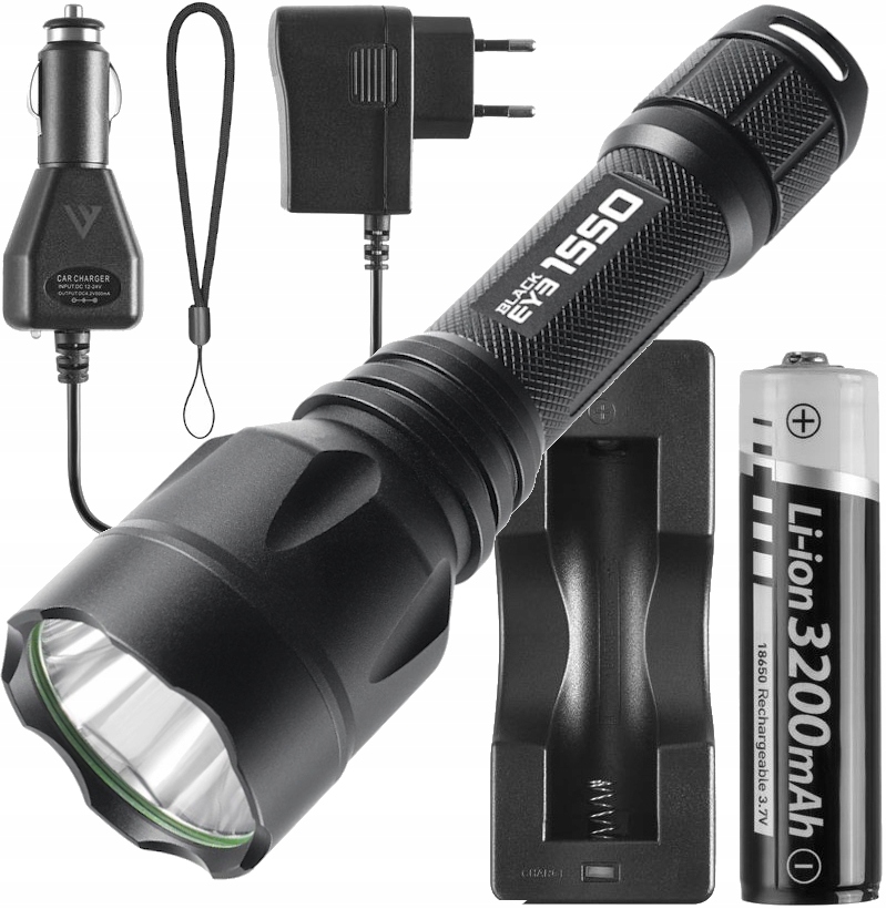 Výkonná ruční svítilna 1550 lm, dobíjecí, ideální pro outdoorové použití