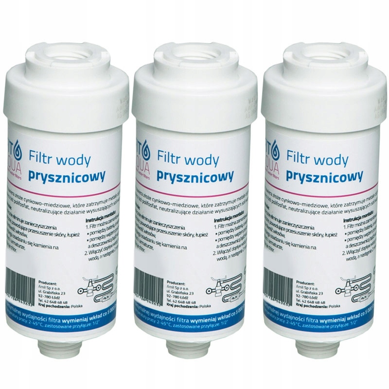 

3x Filtr Wody Prysznicowy Fit Aqua Awf-swr-p Nowy