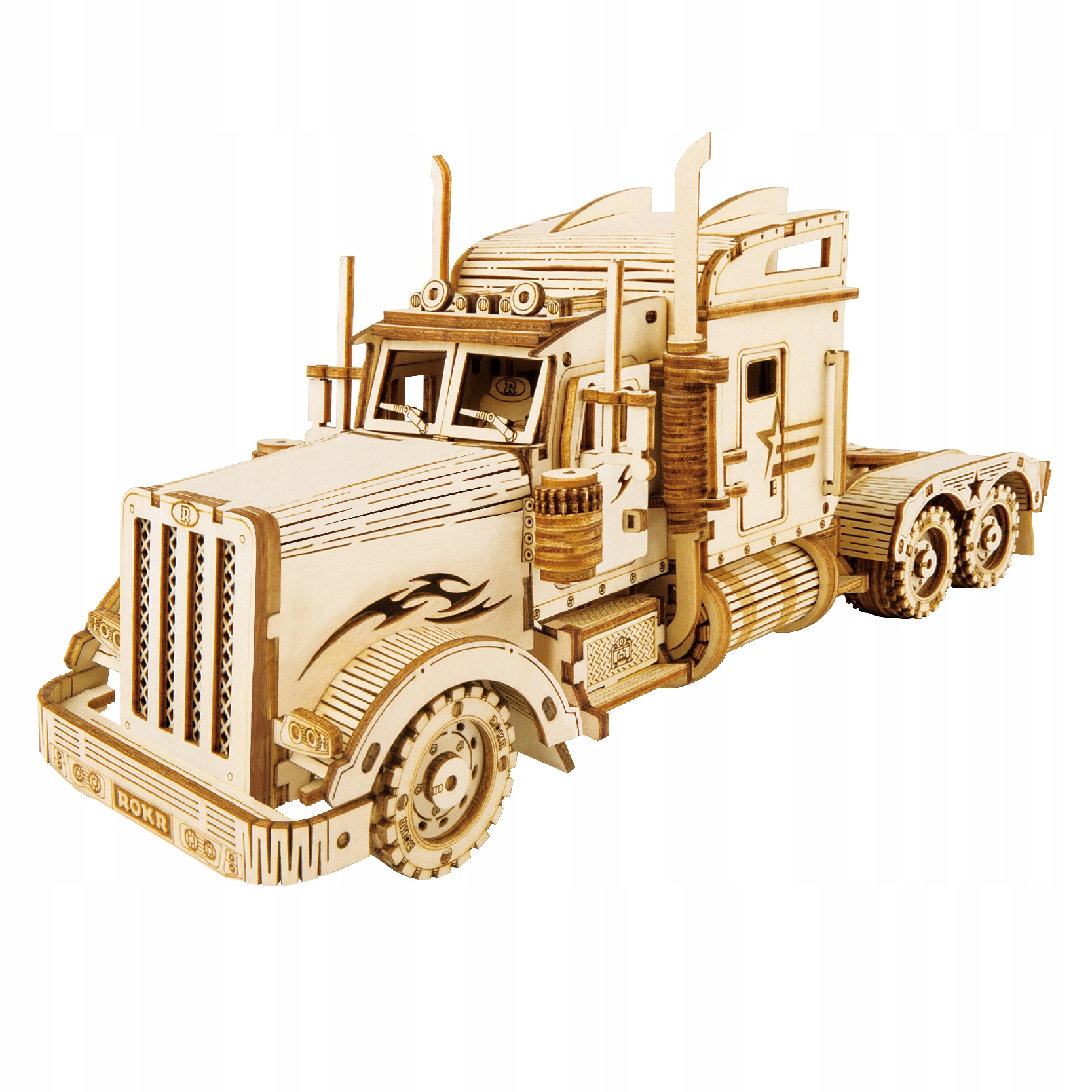 PUZZLE 3D MODEL DREWNIANY TIR CIĘŻARÓWKA Materiał drewno