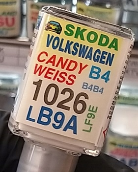 Zaprawka Lakiernicza Vw Skoda LB9A B9A 1026 candy F9E 9P9P
