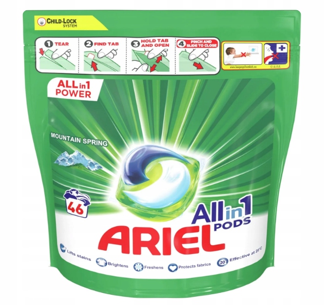 Levně Ariel Mountain Spring All in 1 Pods Kapsle na praní 46 kusů