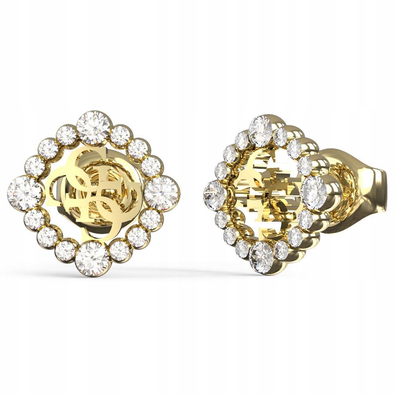 Dámské Náušnice Guess zlaté se zirkon