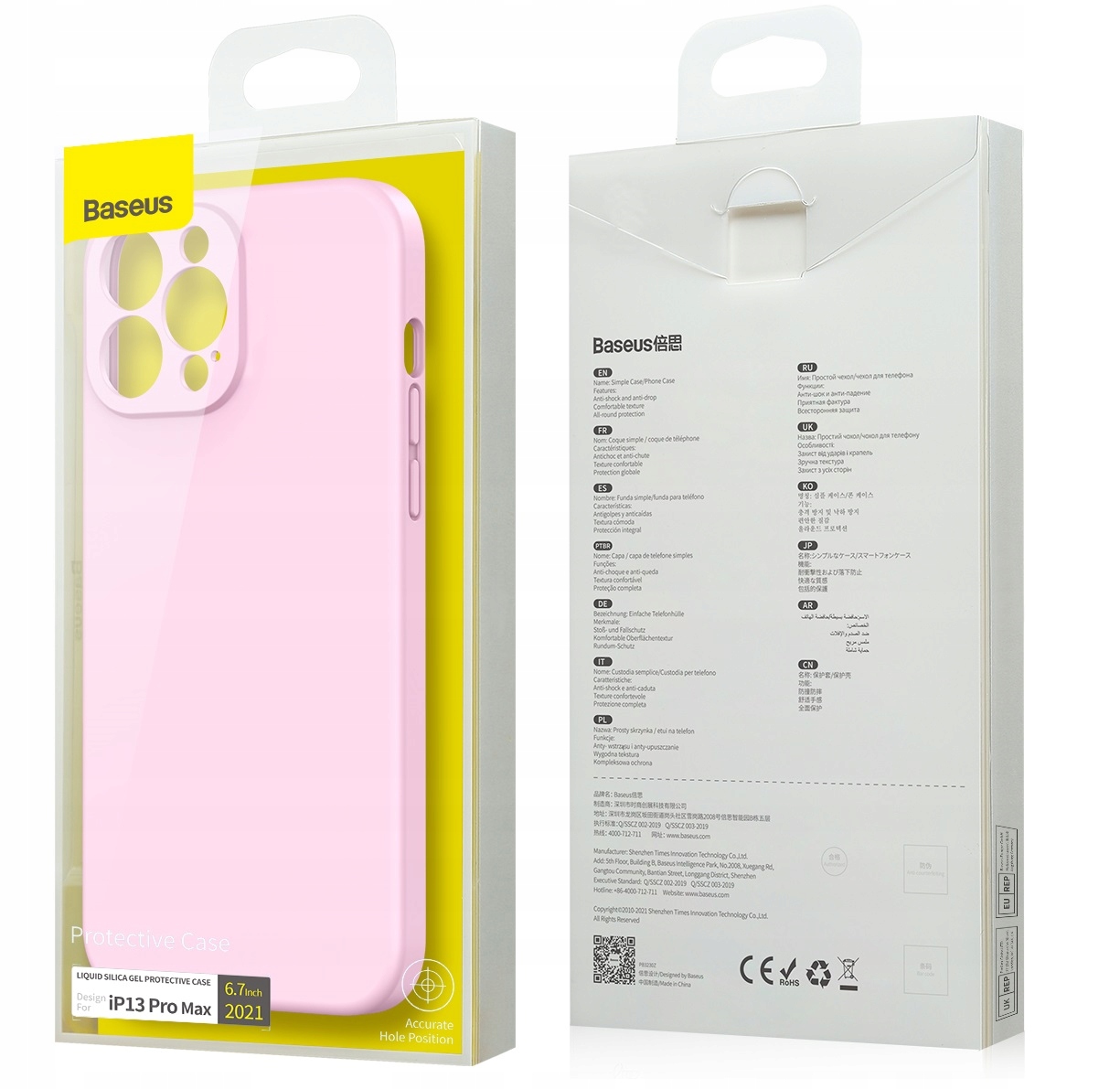 BASEUS RÓŻOWE ETUI SYLIKONOWE SLIM CASE OBUDOWA DO IPHONE 13 PRO MAX Funkcje pochłanianie wstrząsów