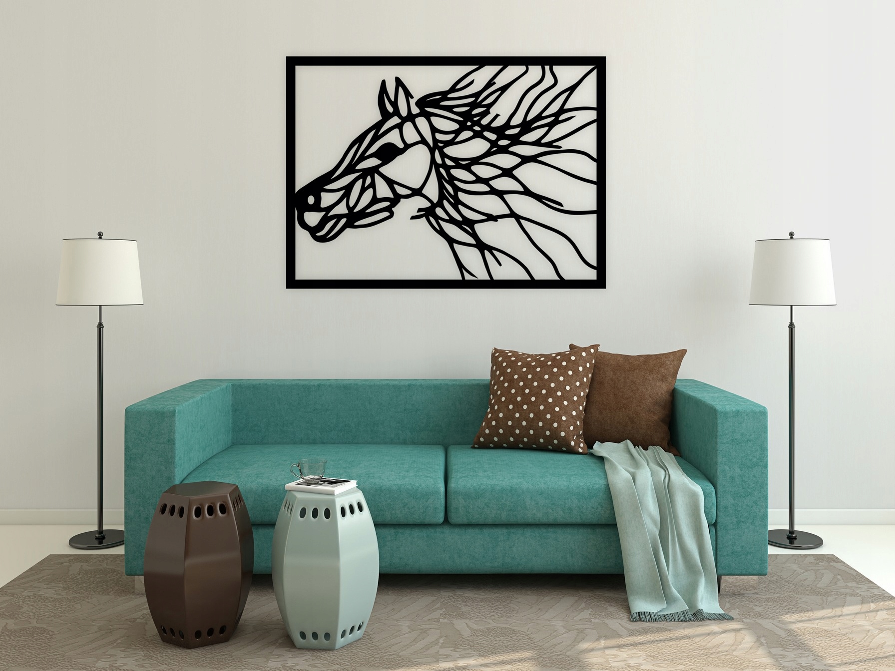 Dekoracja ścienna nad kanapę A52 KOŃ RAMKA 50x37 Marka inna