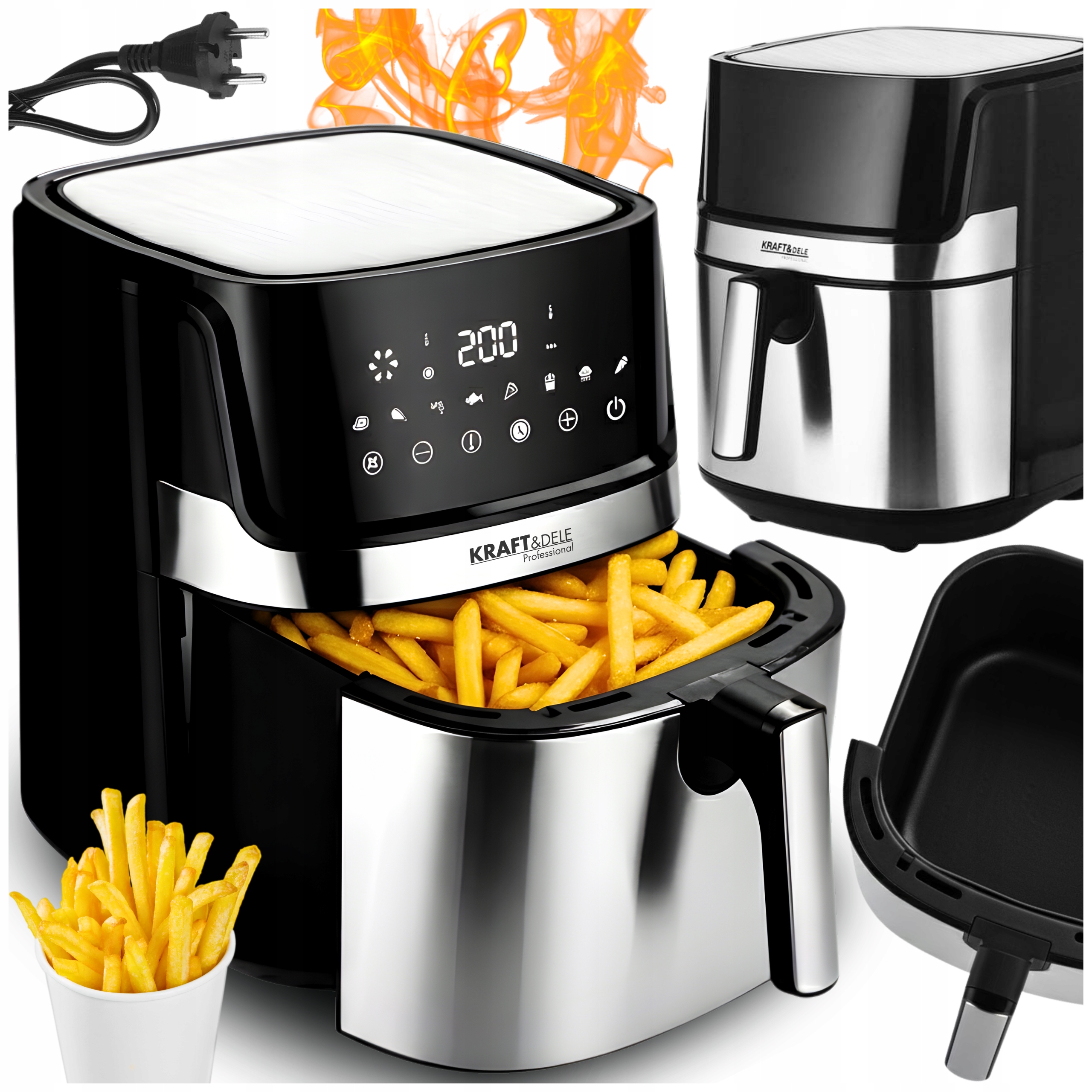 Fritéza Bez Tuku 8 L Air Fryer 1850 W Velká Fritéza XL Trouba