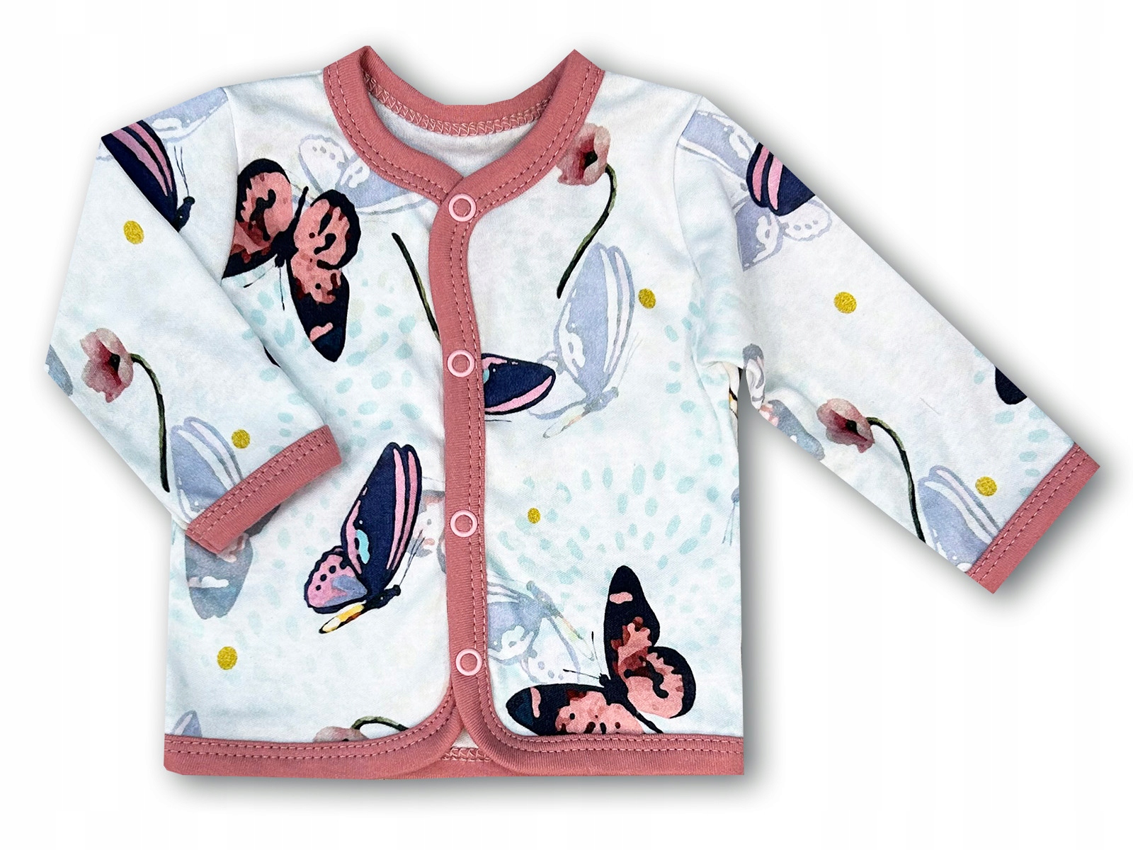 KAFTAN kaftanik 50 KOSZULKA bluzka rozpinana dla wcześniaka w MOTYLE