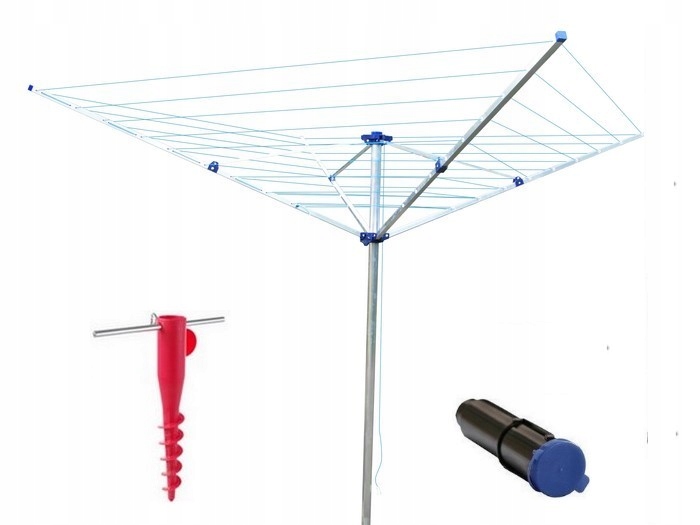 Suszarka Na Pranie do Ogrodu 50m linek niebieska