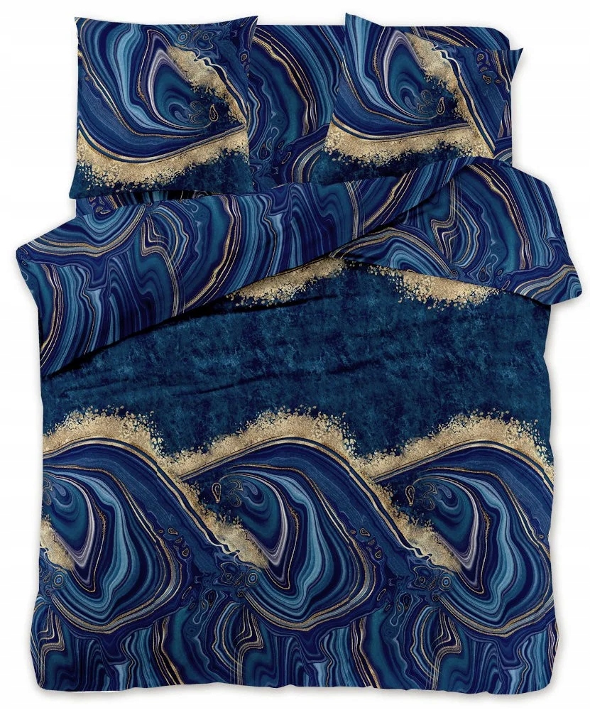

Pościel Marmur 160x200 Gold Navy Blue 2216 160x200
