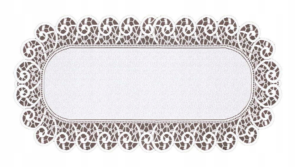 

Bieżnik Żakardowy Owalny Biały 60X120 CM Haft