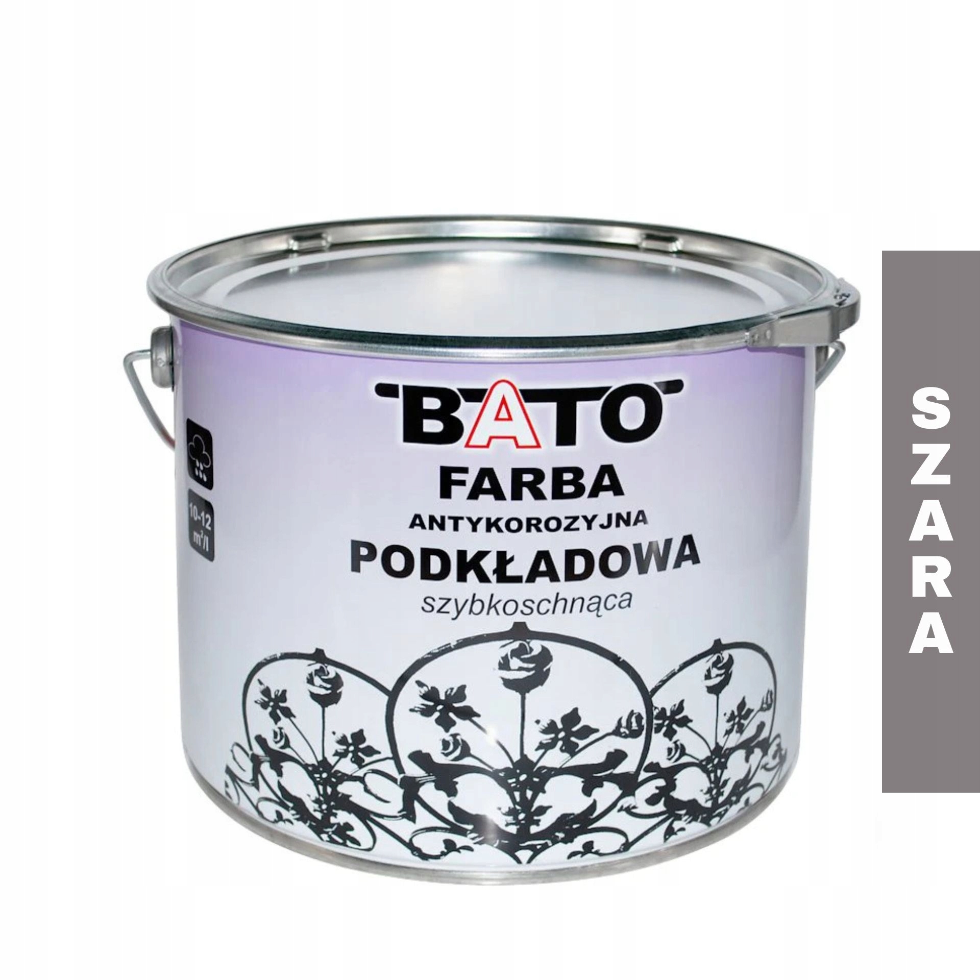 Farba antykorozyjna podkładowa Bato szara szybkoschnąca 10L