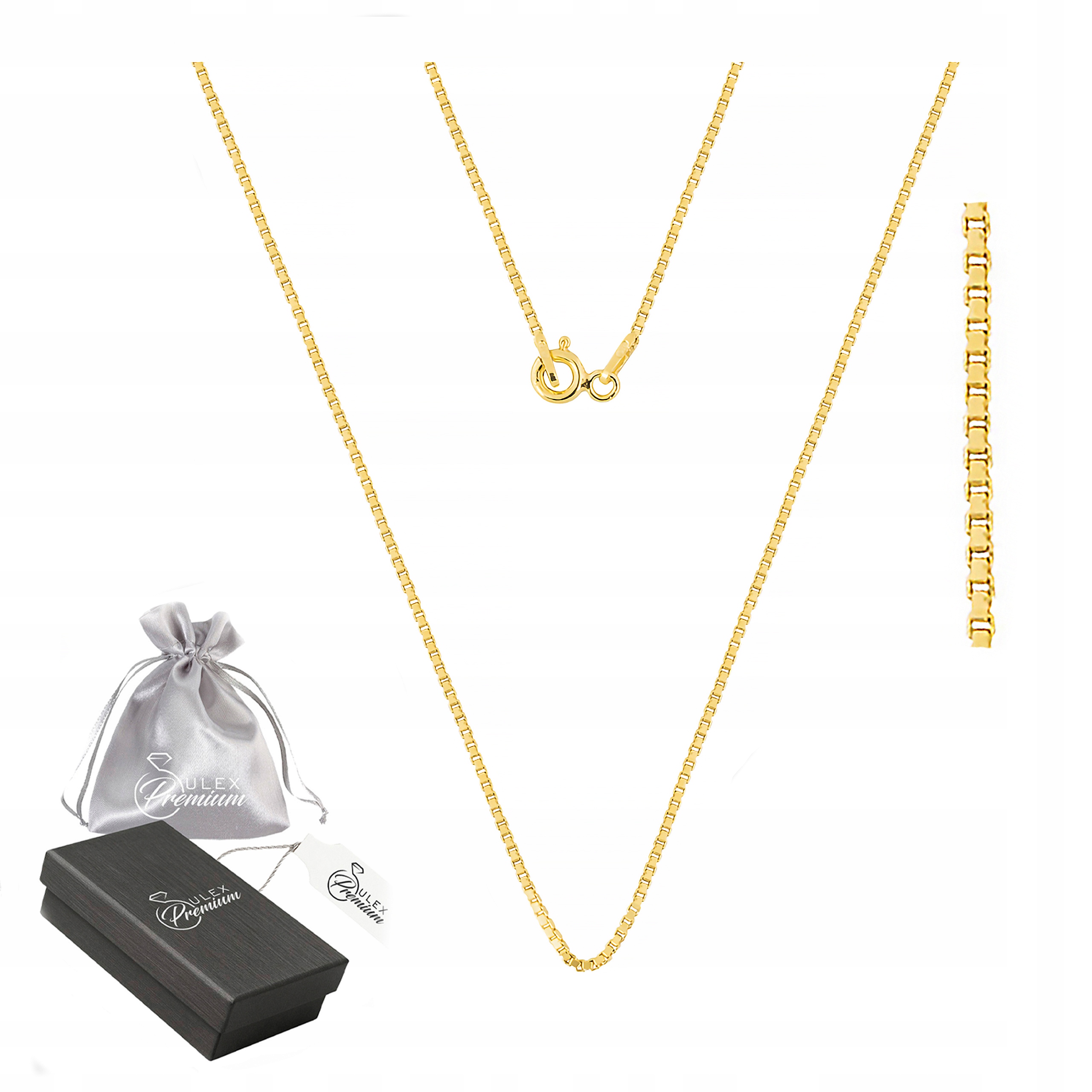 Stříbrný Řetízek ryzost 925 s benátskou zlatou kostkou pro ni 60 cm x 1,1 mm