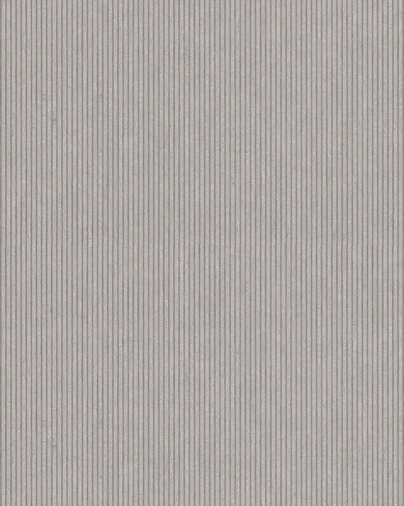 Šedá tapeta s reliéfní strukturou s vinylovými pruhy na taupe flizelině