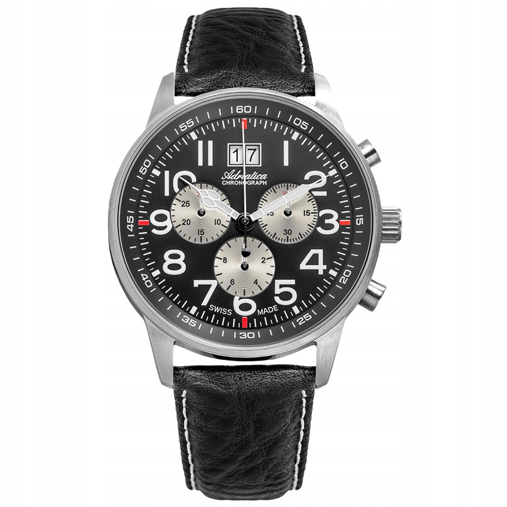 Pánské Hodinky Adriatica A1076.5224CHSIL černý řemínek