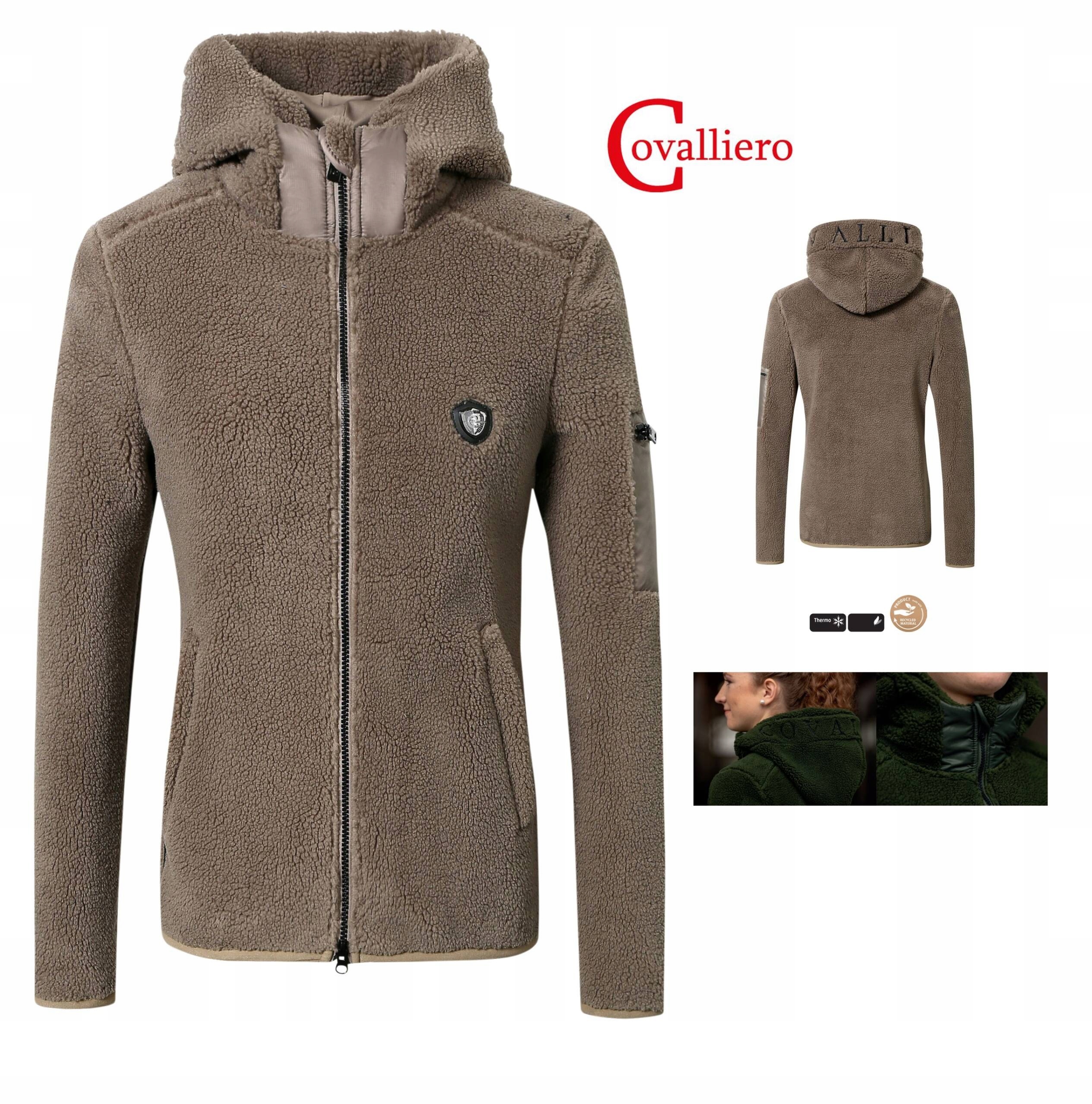 Teddy bluza z kapturem przytulny miś ciepła Covalliero beżowa L/40