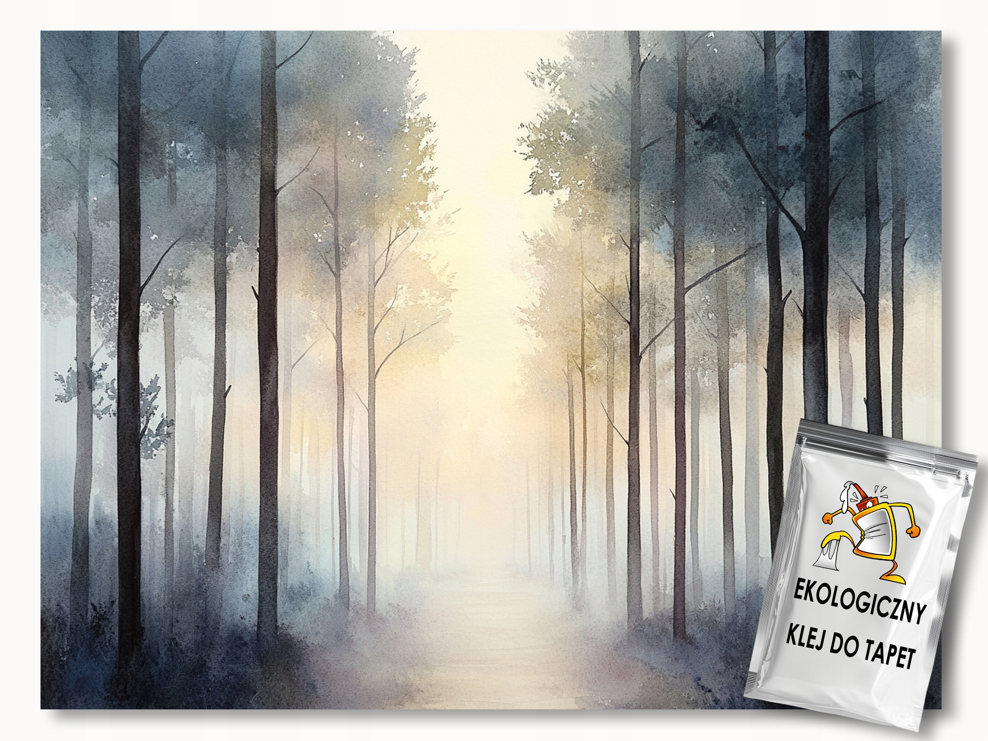 Fototapeta Flizelina Les Stromy Cesta Mlha Slunce 416x290 130g