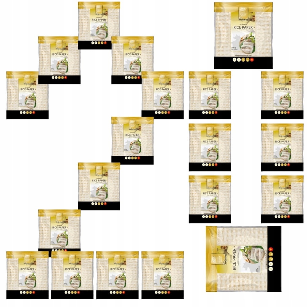 20x Papier Ryżowy Do Sajgonek Spring Rolls Kwadrat 19cm Kwadratowy 500g