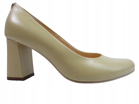 Béžové dámské klasické lodičky na stabilním podpatku Sala 38