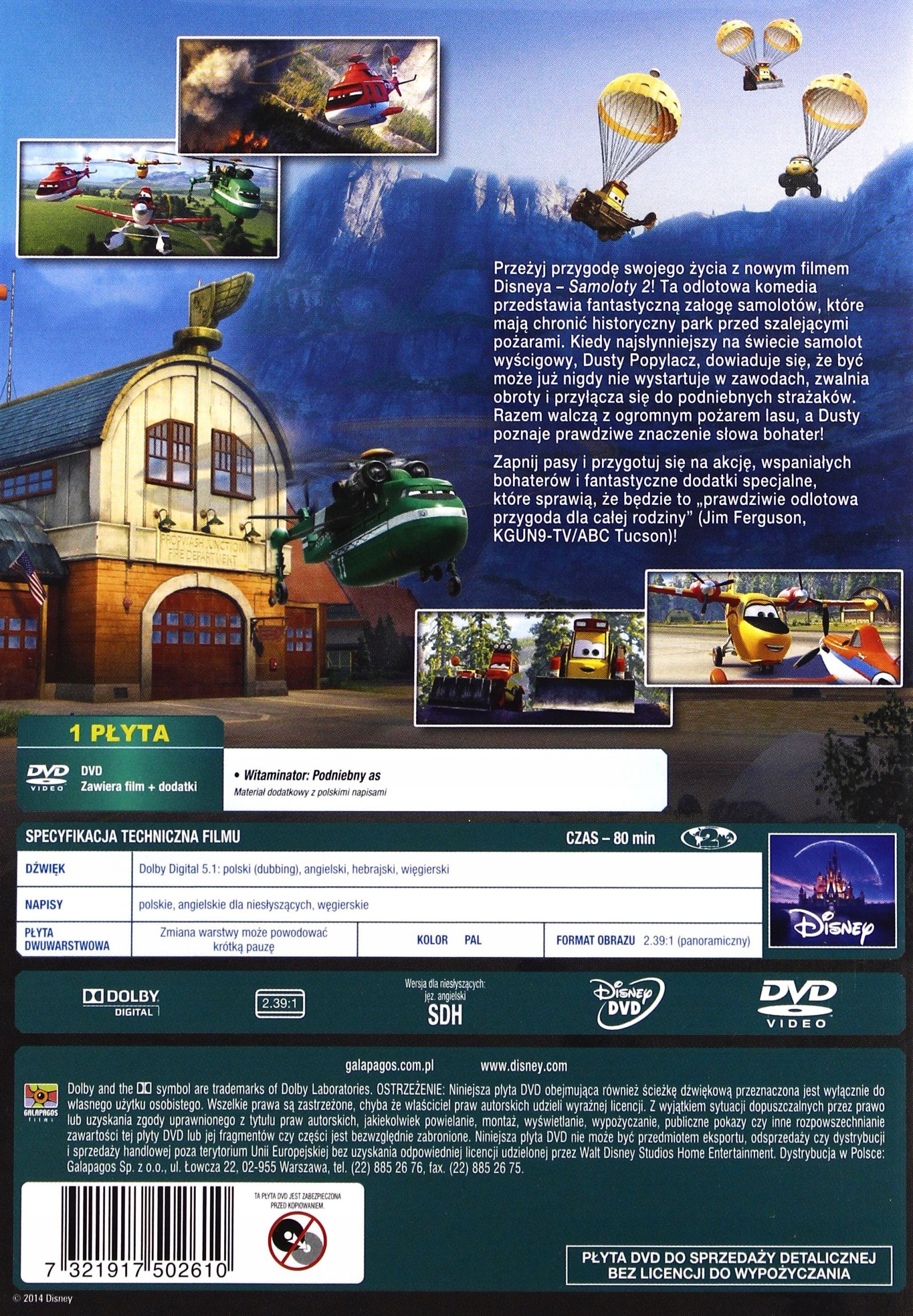 SAMOLOTY 2 (DISNEY) (DVD) Gatunek dla dzieci