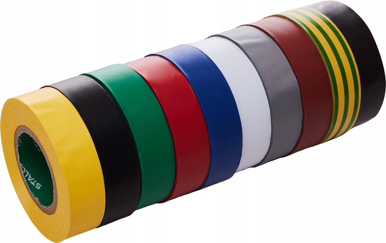 Taśma izolacyjna mix kolorów 15 mm x 10 m, (1kpl. 10 szt.) Stalco S-38640