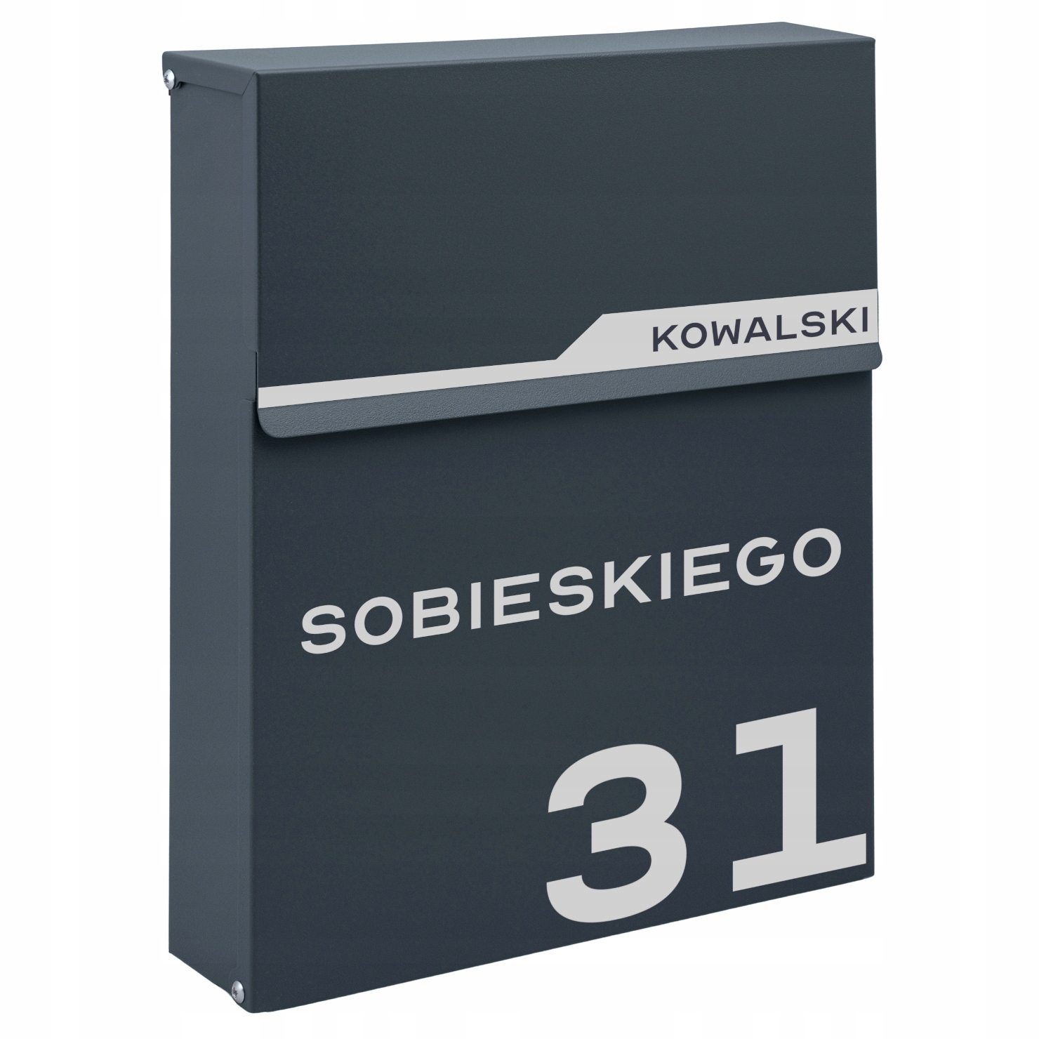 

Skrzynka Pocztowa Na Listy Antracyt Adres Napis