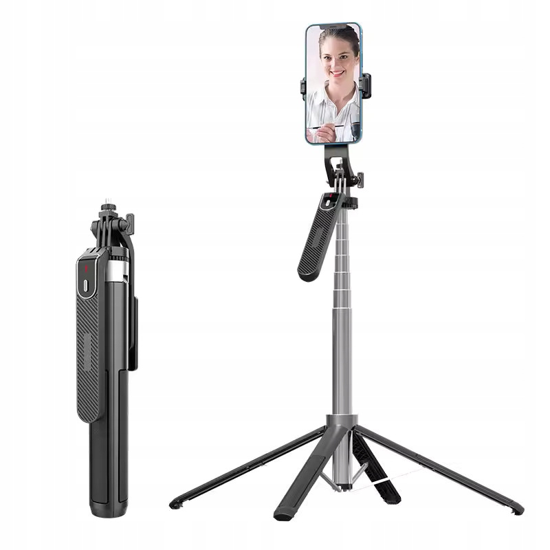 Stativ Tripod Pro Telefon Selfie Tyč 180 CM S Dálkovým Ovládáním Černý P180