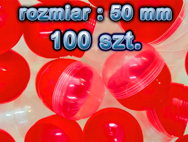 Kapsuła pusta 50 mm Czerwona 100szt piłka kulka kapsuły do losowania los