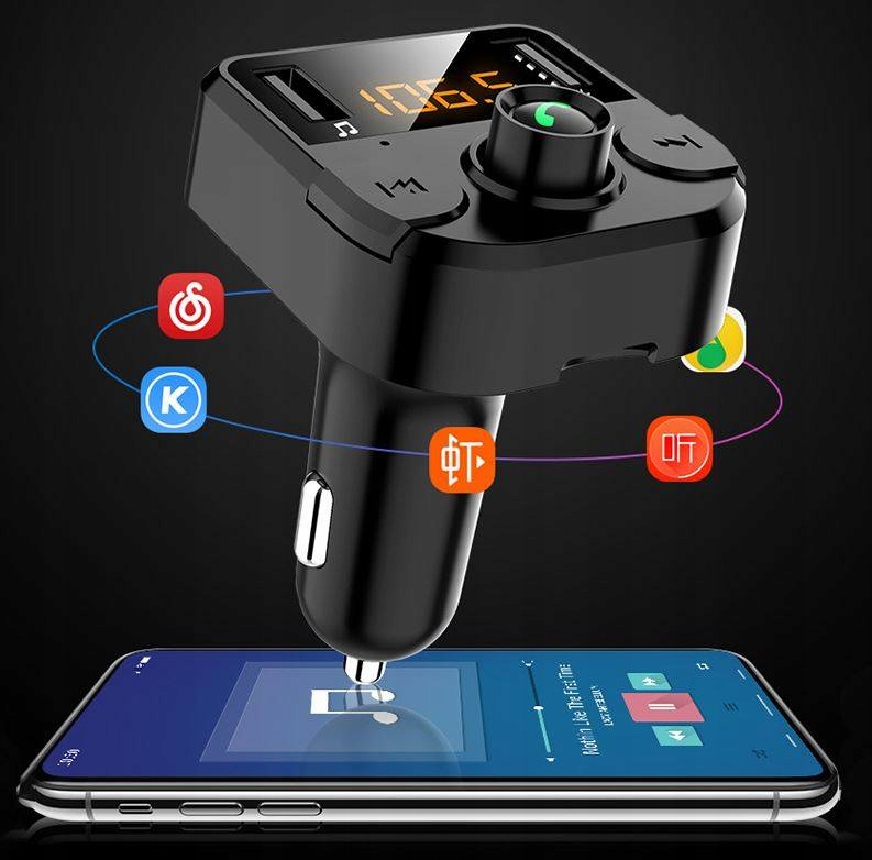 Transmiter Bluetooth FM Ładowarka 2xUSB MP3 Model BC36B-Black