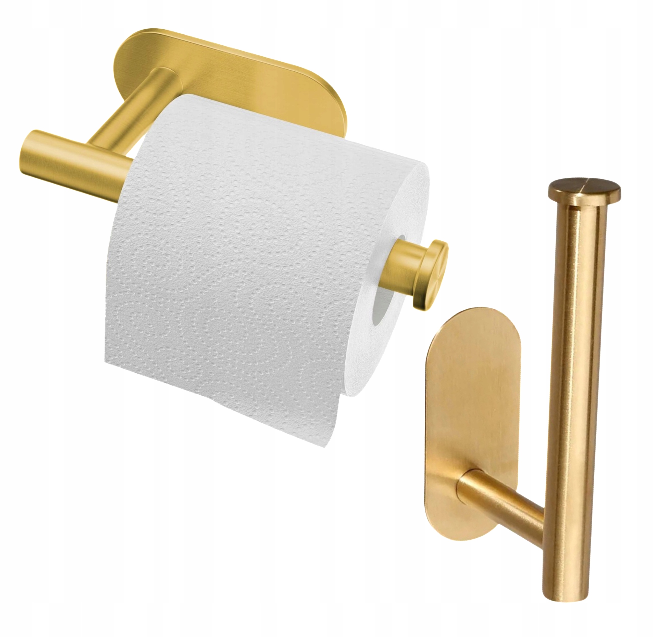 UCHWYT WIESZAK NA PAPIER TOALETOWY BEZ WIERCENIA SAMOPRZYLEPNY ZŁOTY