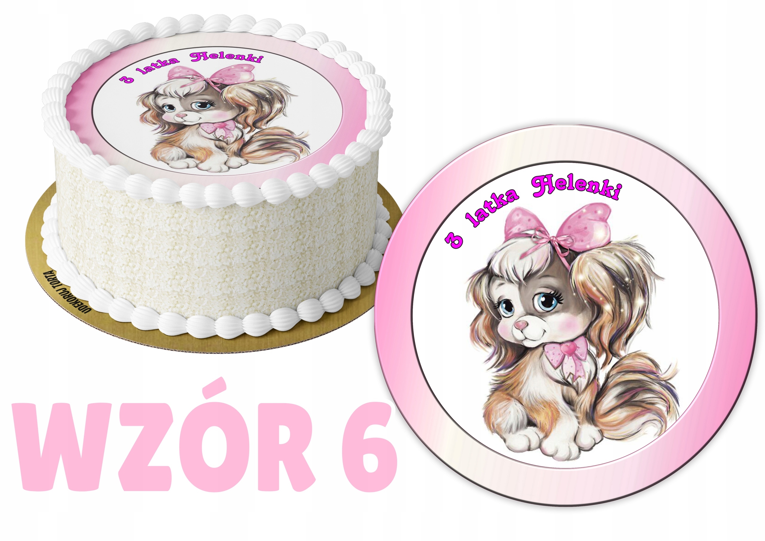 Opłatek z nadrukiem Pieski + IMIĘ Kolor wielokolorowy