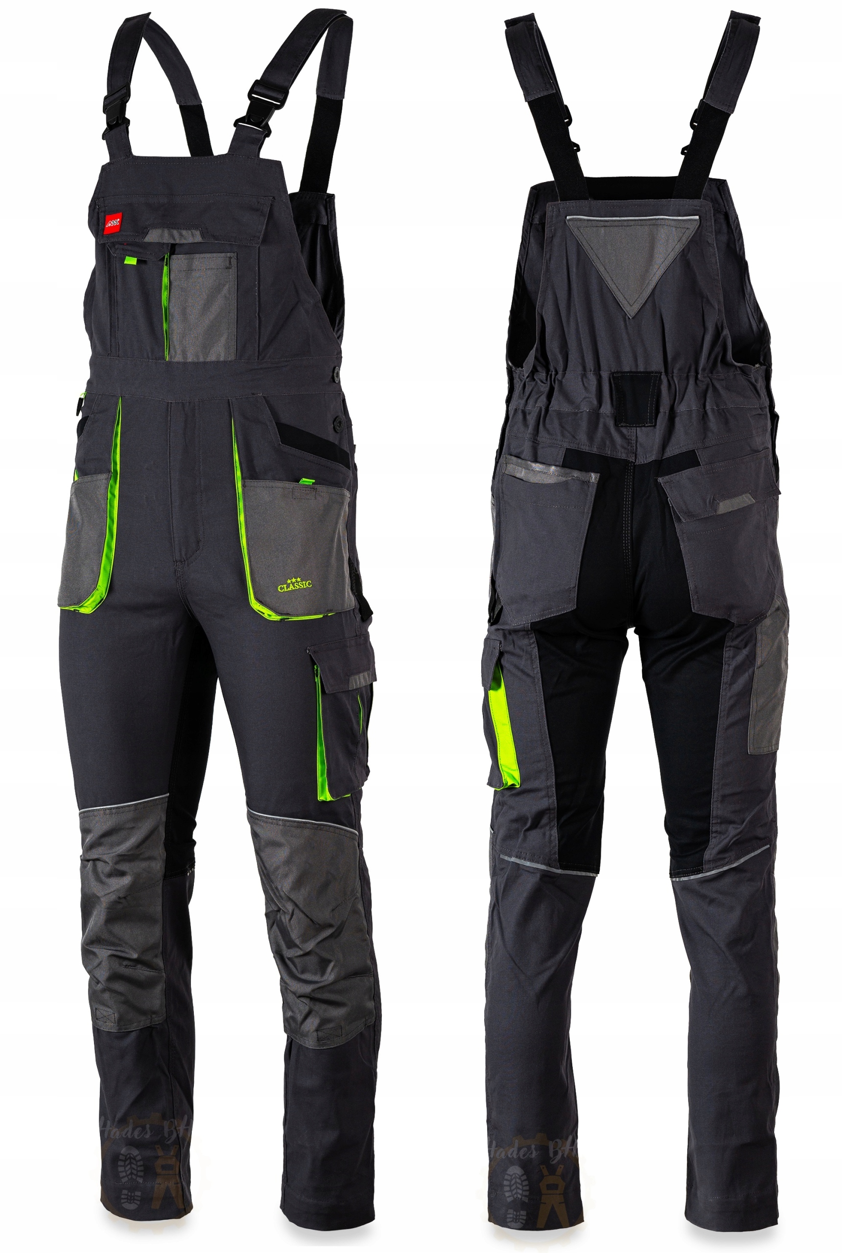 Ogrodniczki Robocze Slim Fit Spodnie Ochronne Na Szelkach Bhp 7XL 64