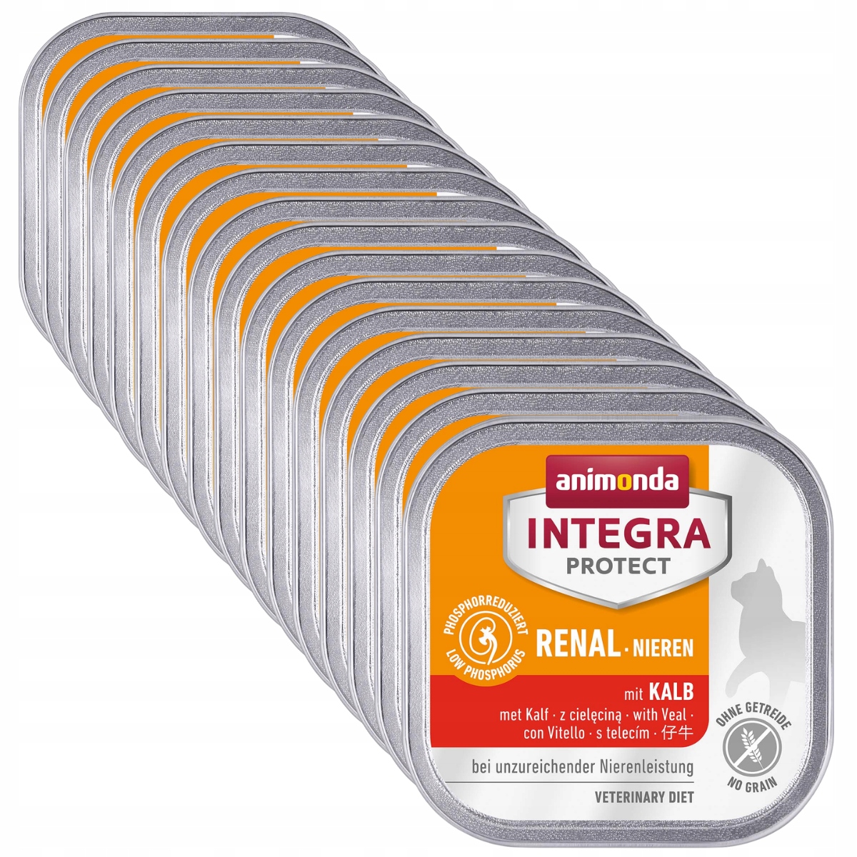 Animonda Kočka Integra Protect Nieren s telecím masem, tácek Set 16x100g