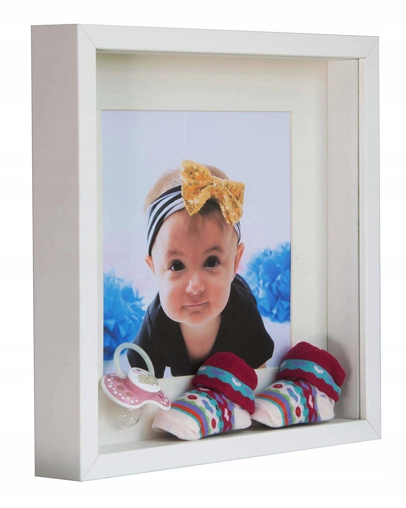 

Ramka na zdjęcie 3D głęboka 28x28 cm kwadrat biała