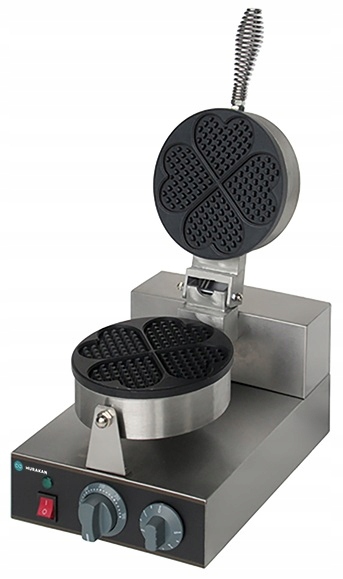 Profesionální vaflovač 1 kW, tvar srdce 0-300 °C Hurakan HKN-GES8