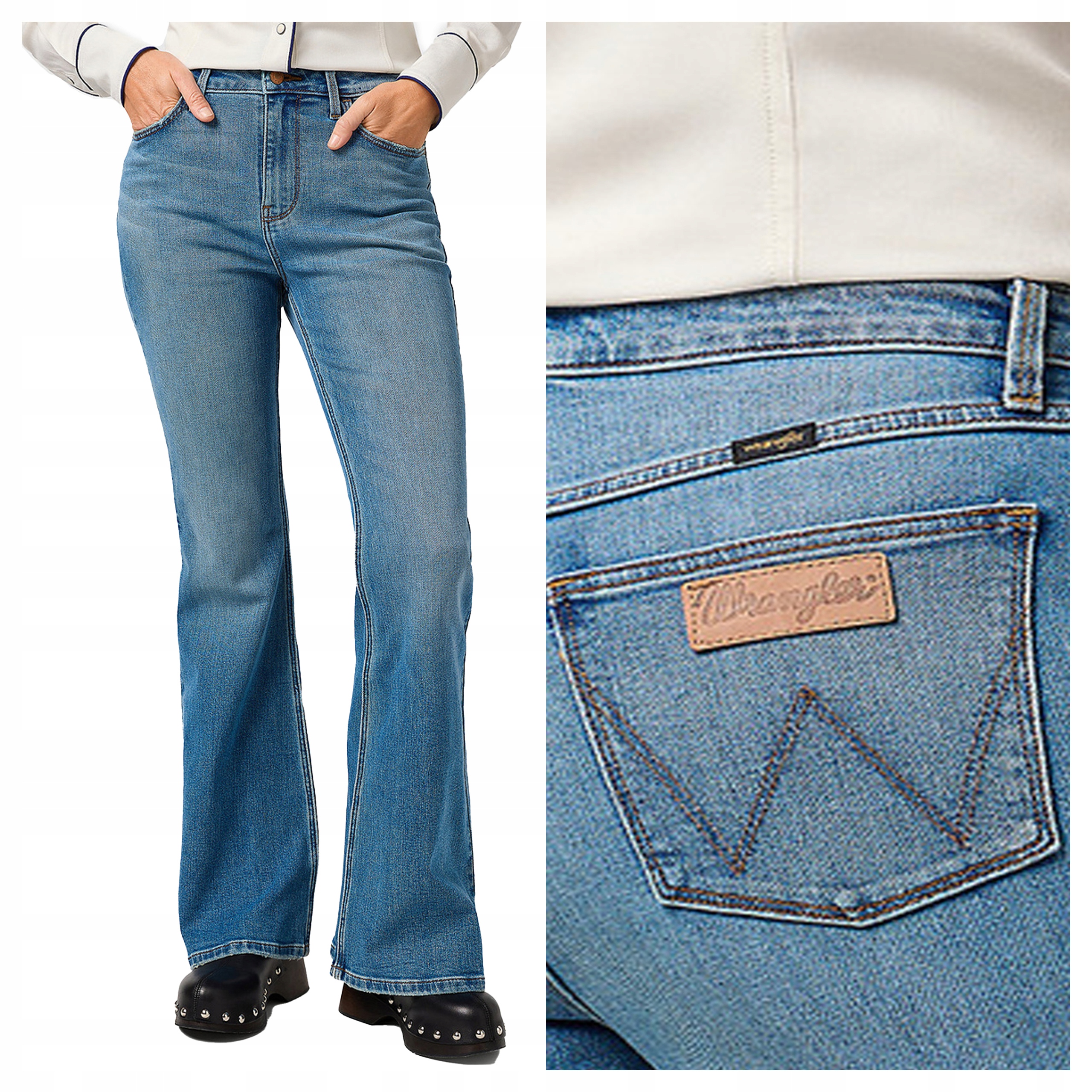 Wrangler Fierce Flare W27 L32 Dámské džíny Jednoduché