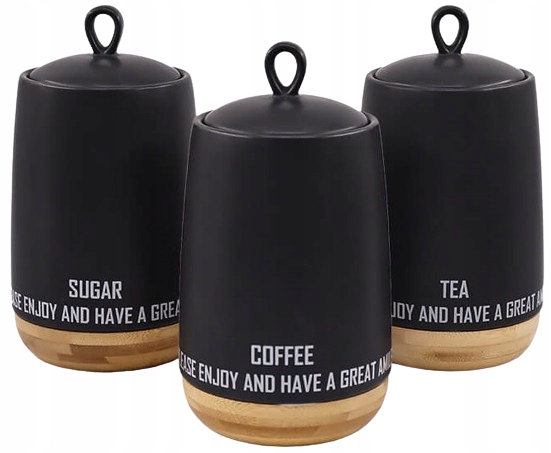 Kuchenne pojemniki Maestro na kawę herbatę cukier seria Eco Style ceramika