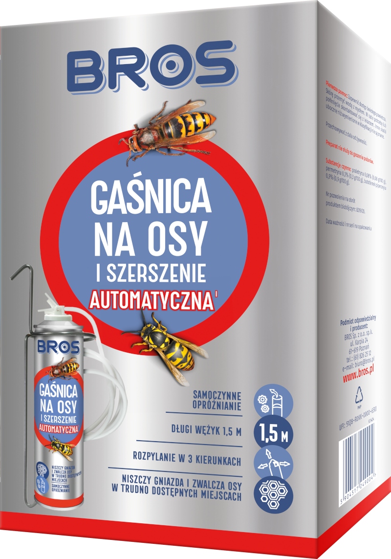 AUTOMATYCZNA GAŚNICA OSY SZERSZENIE GNIAZDA BROS EAN (GTIN) 5904517249004