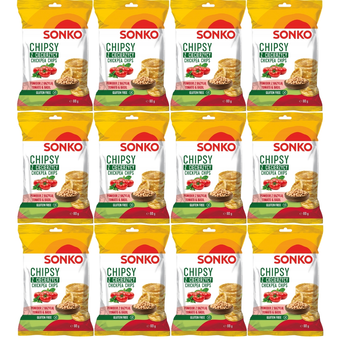 Sonko Chipsy s rajčatovou a bazalkovou příchutí 60g x 12 kusů