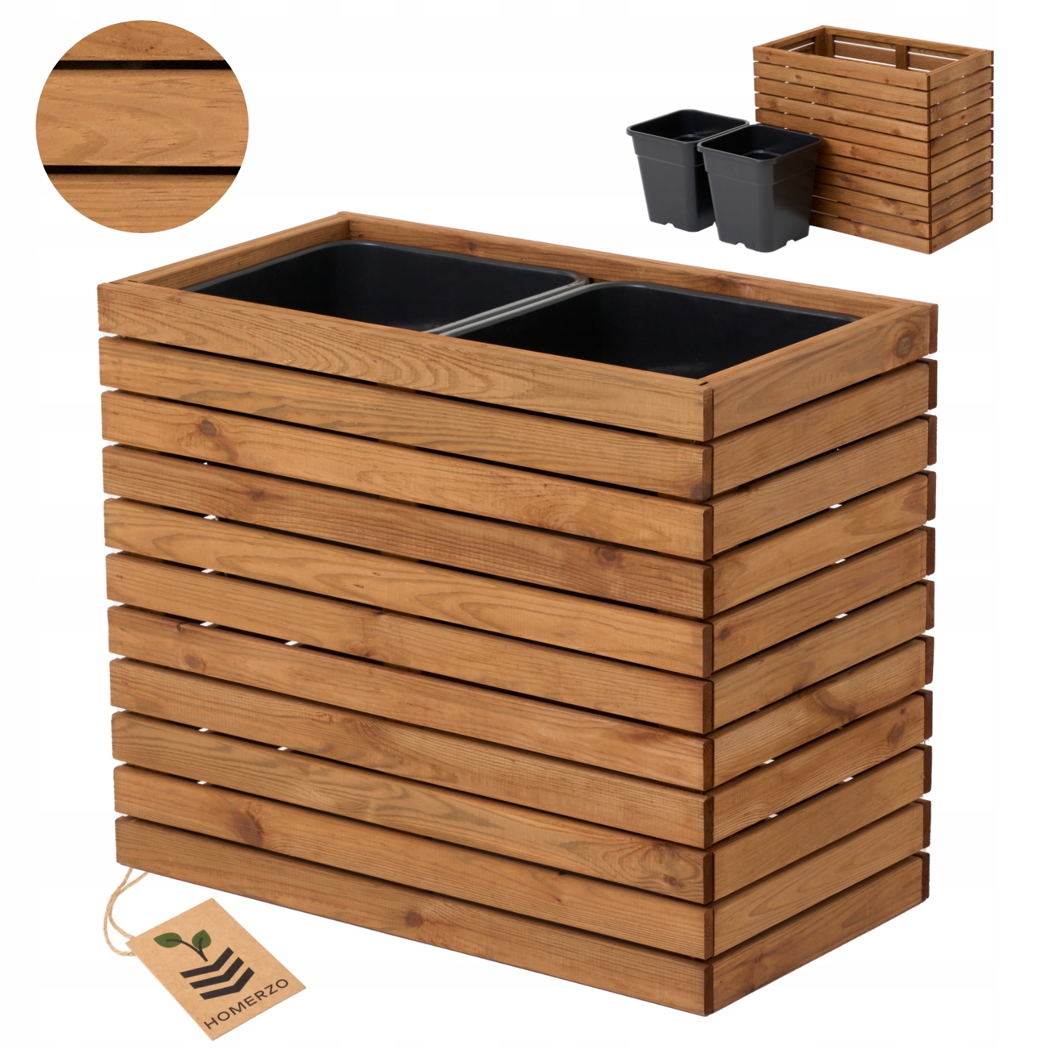 Duża donica ogrodowa wysoka 55cm, wkład plastikowy 2x18l taras balkon ogród