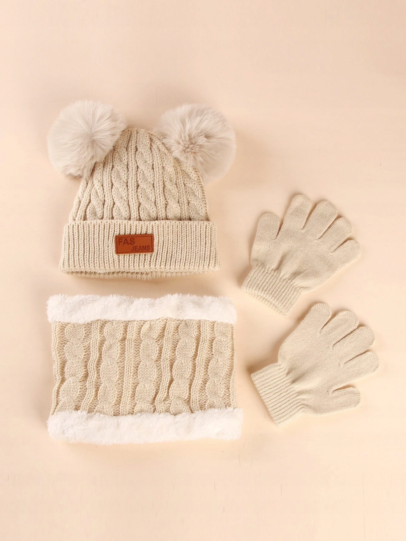 Czapka Komin Rękawiczki Komplet Jesień Zima 48-54 Marka Inna marka